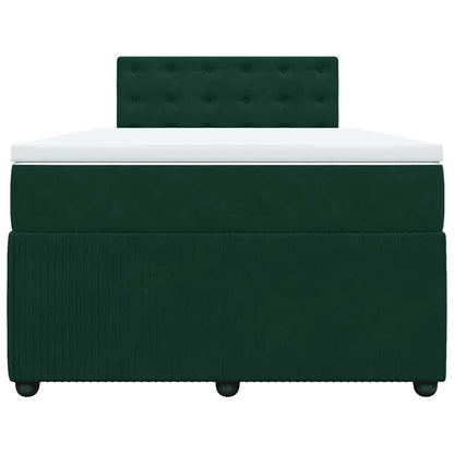 Boxspringbett mit Matratze Dunkelgrün 120x200 cm Samt