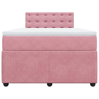 Boxspringbett mit Matratze Rosa 120x200 cm Samt