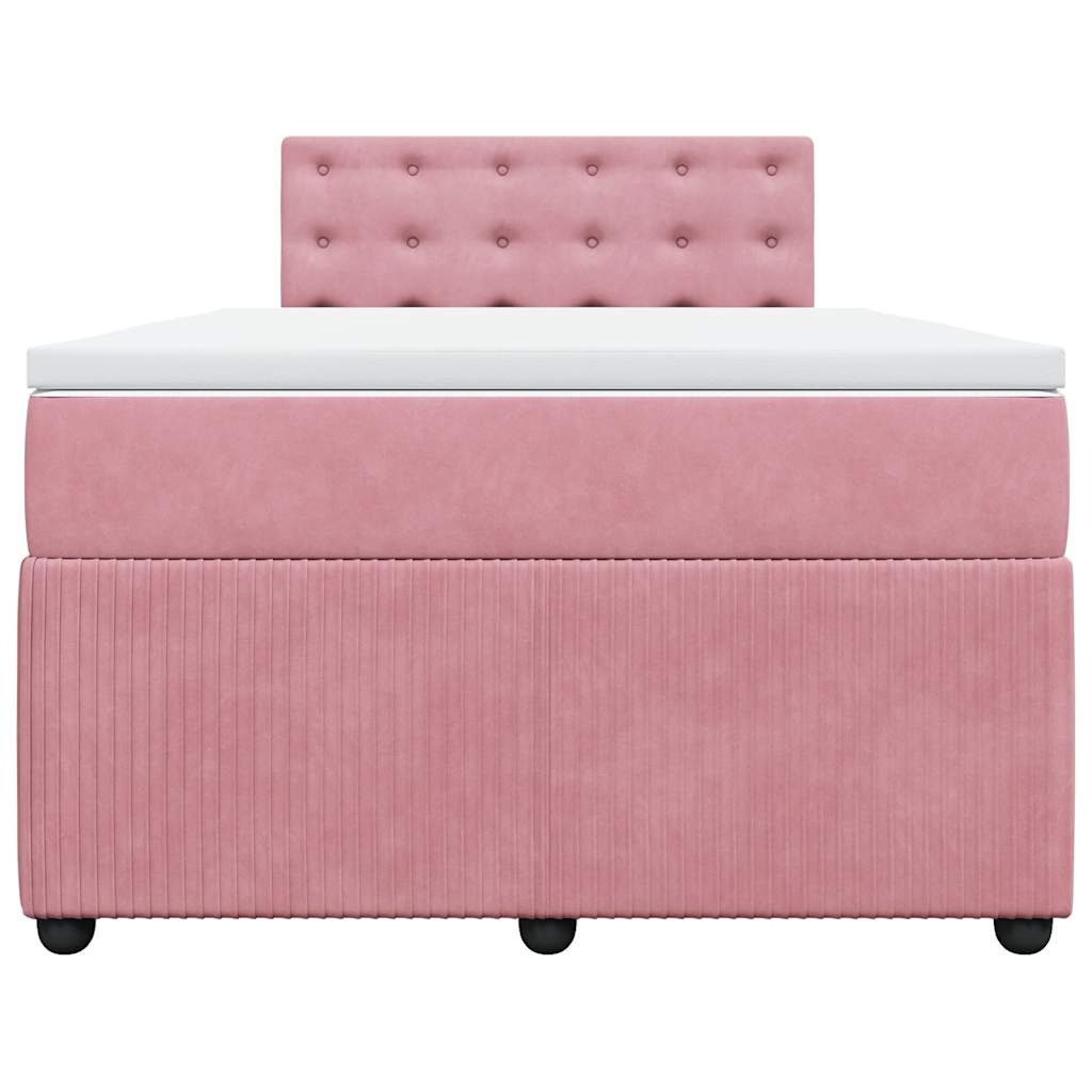 Boxspringbett mit Matratze Rosa 120x200 cm Samt