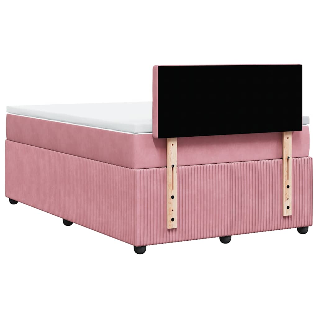 Boxspringbett mit Matratze Rosa 120x200 cm Samt