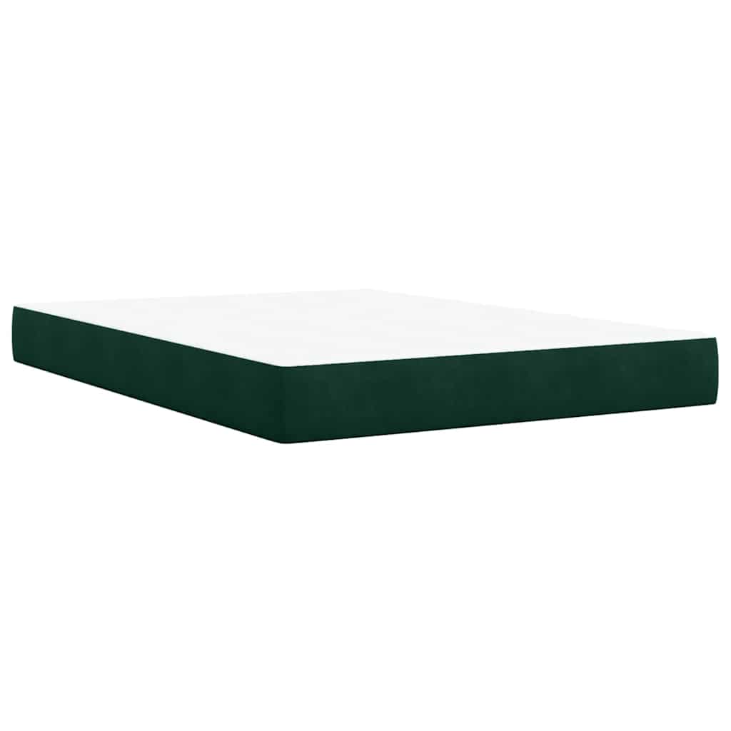 Boxspringbett mit Matratze Dunkelgrün 140x190 cm Samt