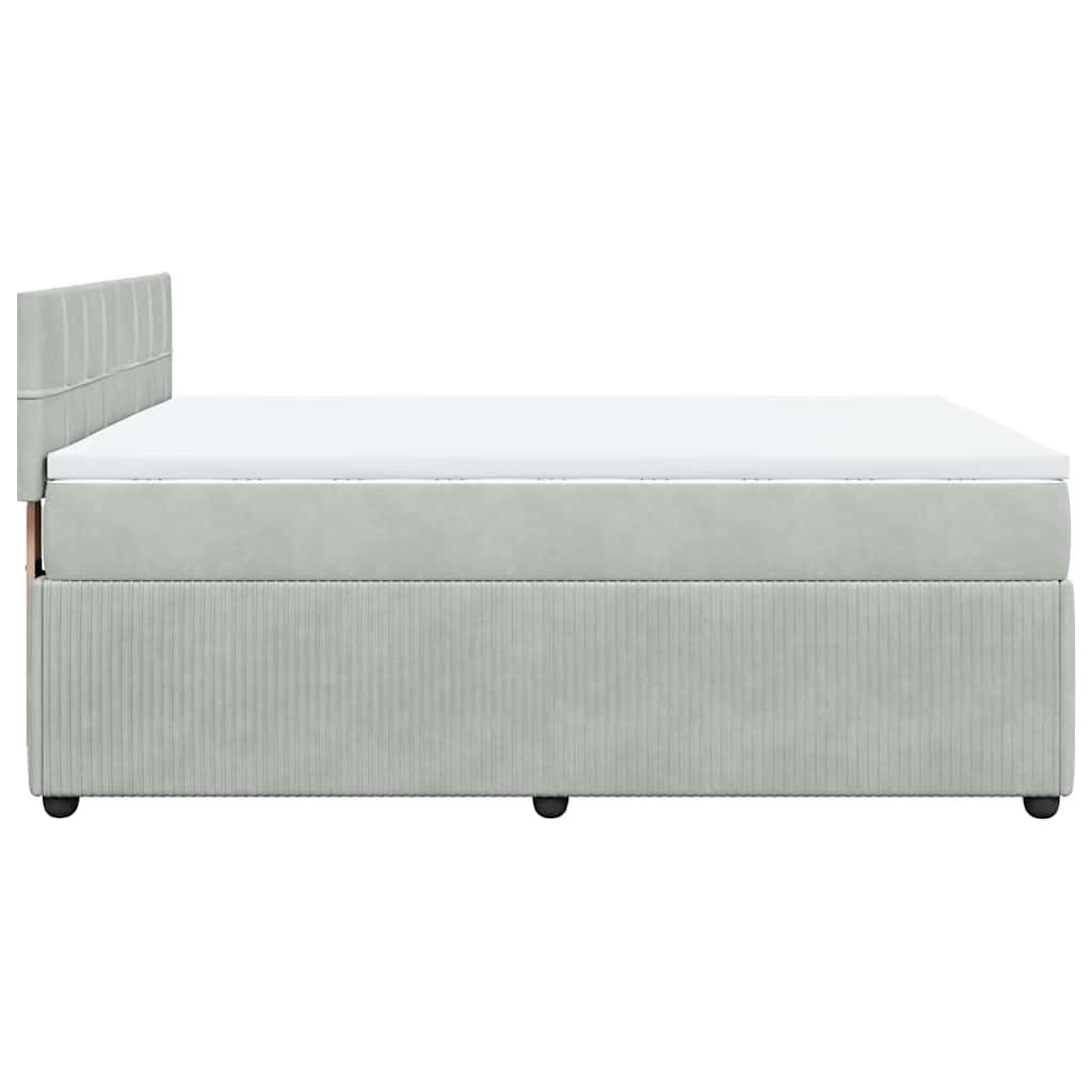 Boxspringbett mit Matratze Hellgrau 140x190 cm Samt
