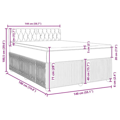 Boxspringbett mit Matratze Dunkelgrau 140x190 cm Samt