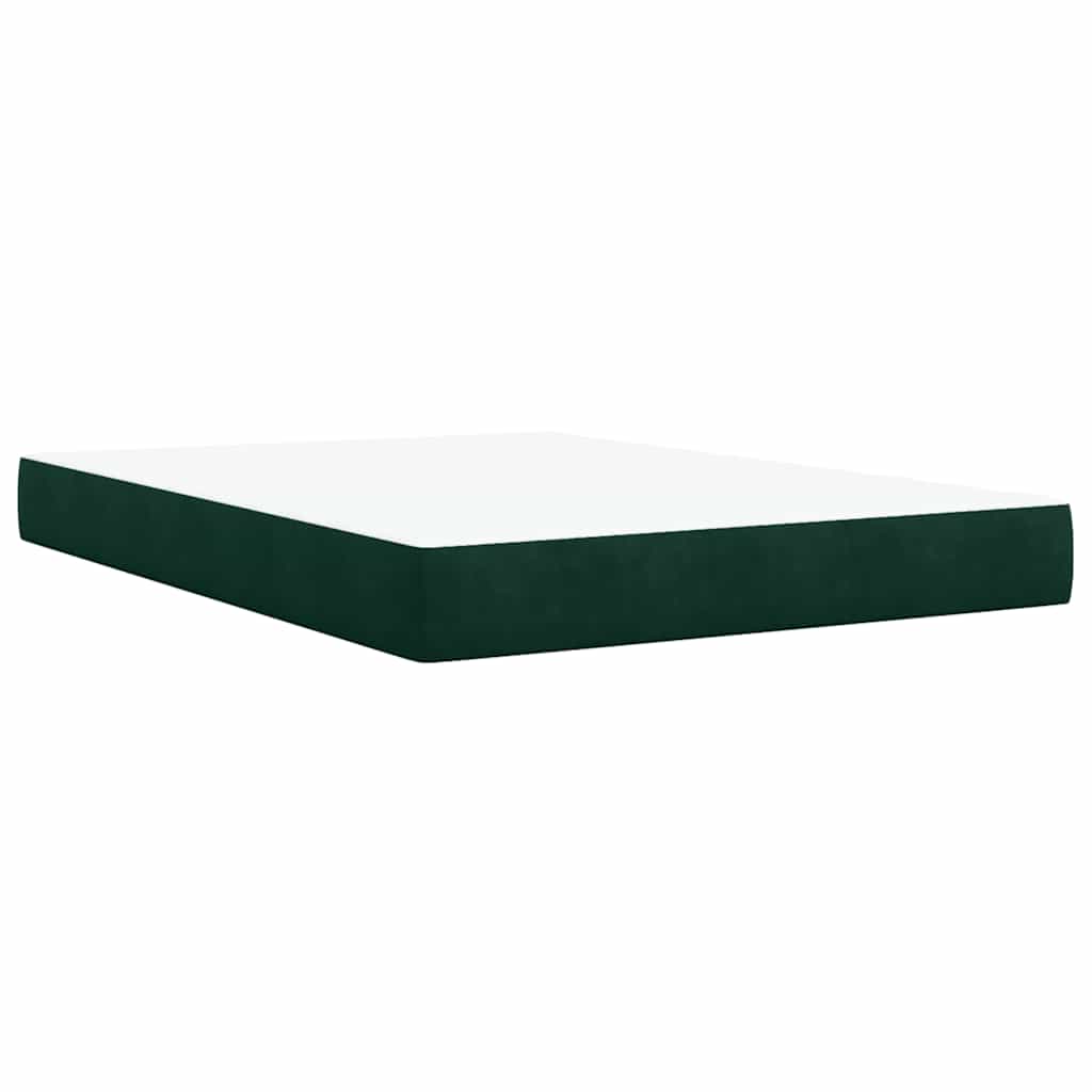 Boxspringbett mit Matratze Dunkelgrün 140x190 cm Samt