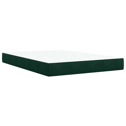 Boxspringbett mit Matratze Dunkelgrün 140x200 cm Samt