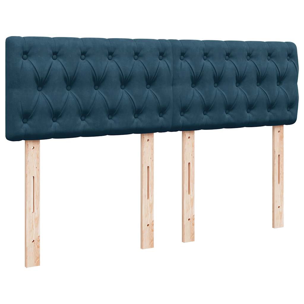 Boxspringbett mit Matratze Blau 140x200 cm Samt