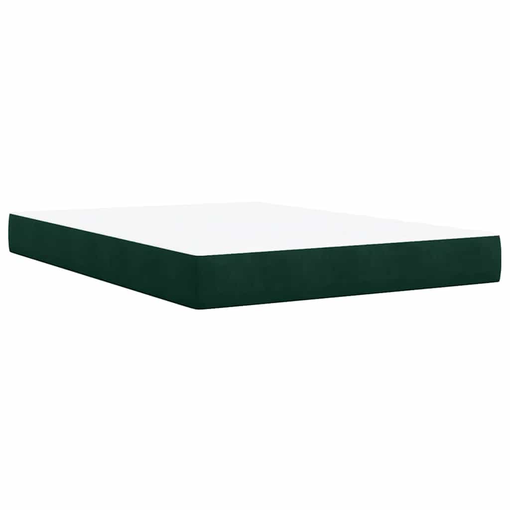 Boxspringbett mit Matratze Dunkelgrün 140x200 cm Samt