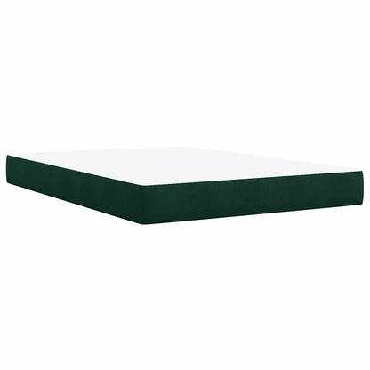 Boxspringbett mit Matratze Dunkelgrün 140x200 cm Samt
