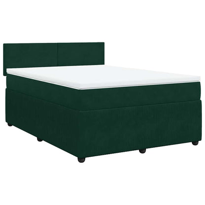 Boxspringbett mit Matratze Dunkelgrün 160x200 cm Samt