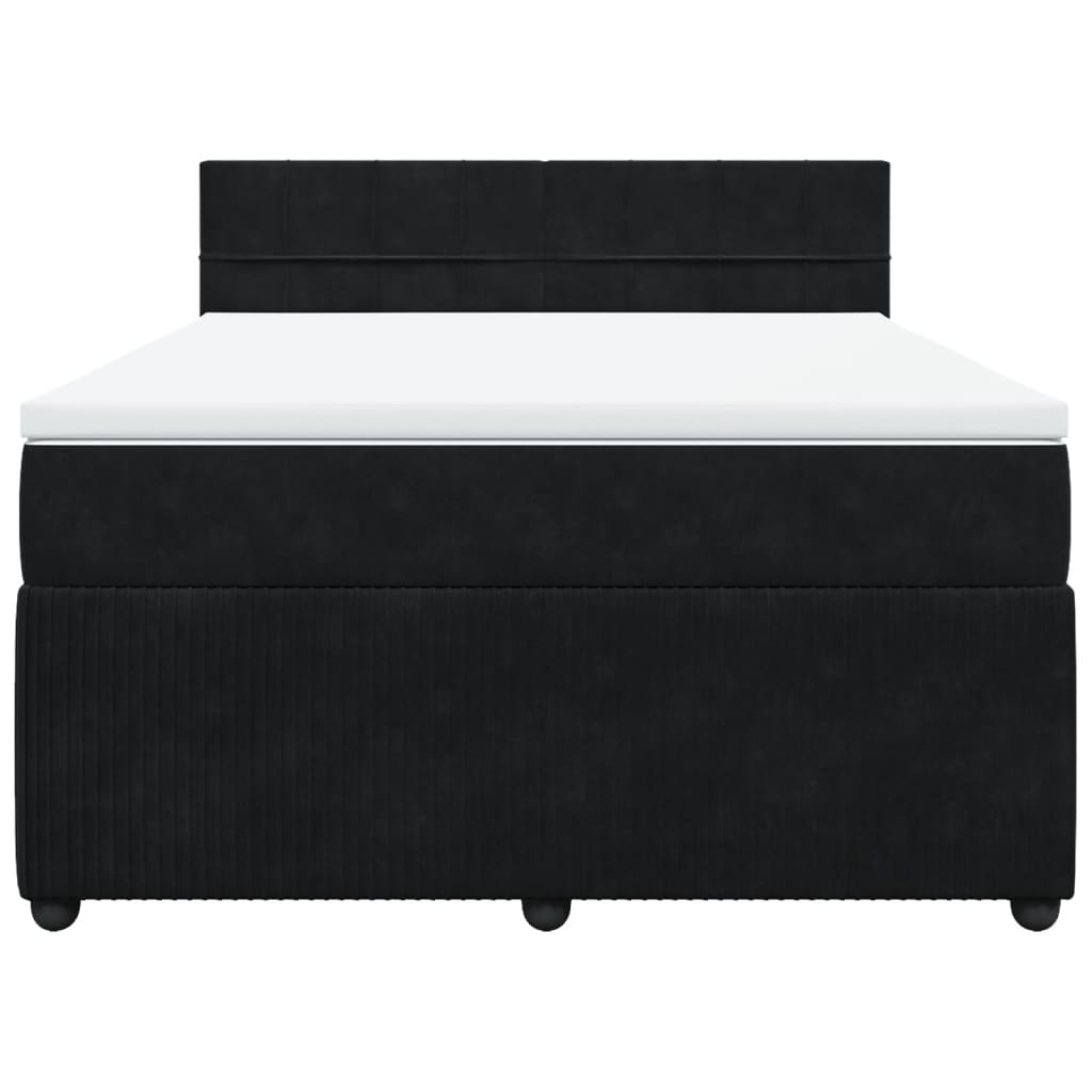 Box spring bed with mattress black 160x200 cm velvet