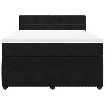 Boxspringbett mit Matratze Schwarz 160x200 cm Samt