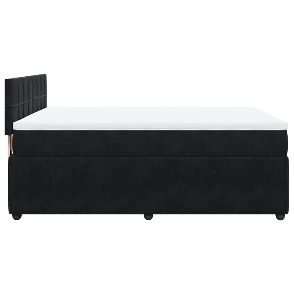 Box spring bed with mattress black 160x200 cm velvet
