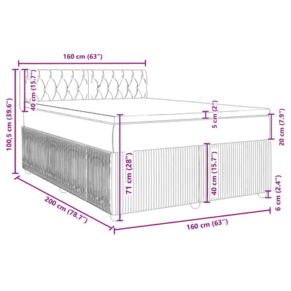 Boxspringbett mit Matratze Dunkelgrau 160x200 cm Samt