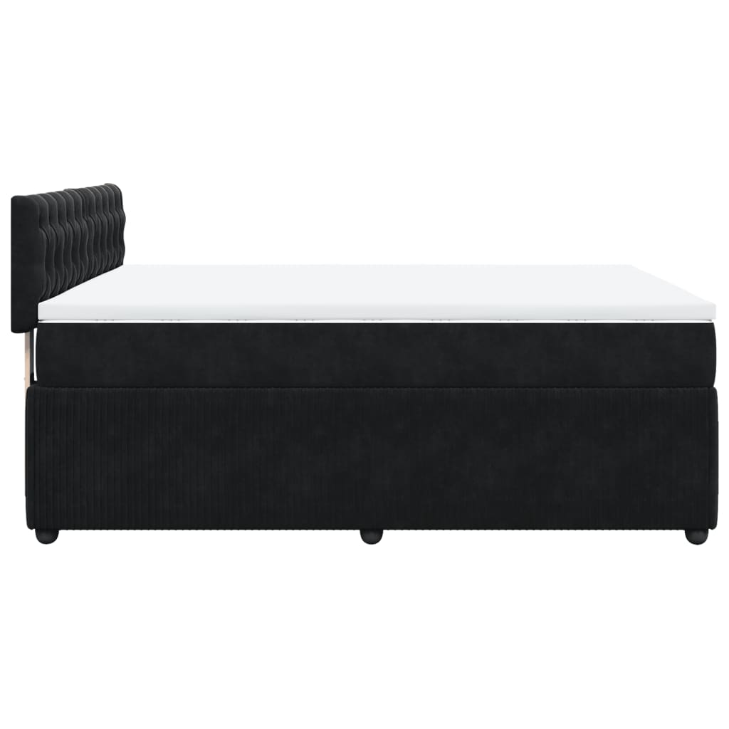 Box spring bed with mattress black 160x200 cm velvet