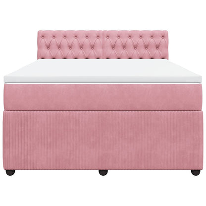 Boxspringbett mit Matratze Rosa 160x200 cm Samt