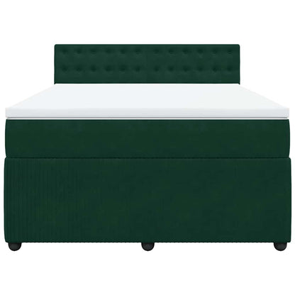 Boxspringbett mit Matratze Dunkelgrün 160x200 cm Samt