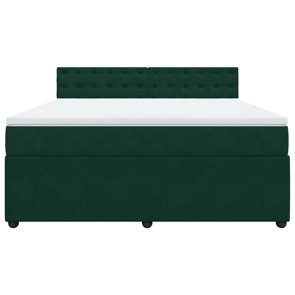 Boxspringbett mit Matratze Dunkelgrün 180x200 cm Samt
