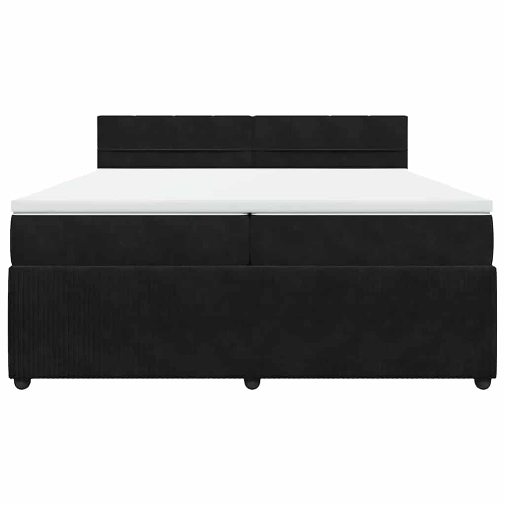 Boxspringbett mit Matratze Schwarz 200x200 cm Samt