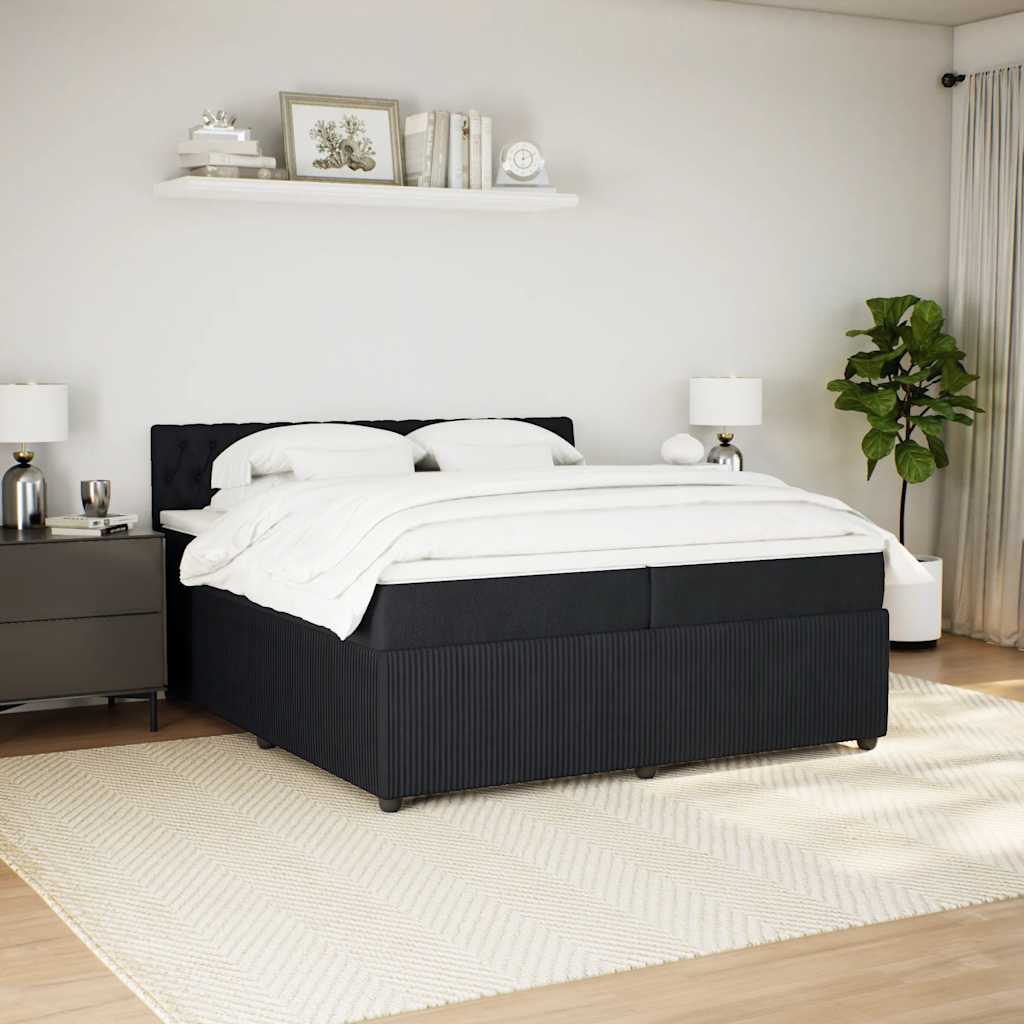 Boxspringbett mit Matratze Schwarz 200x200 cm Samt