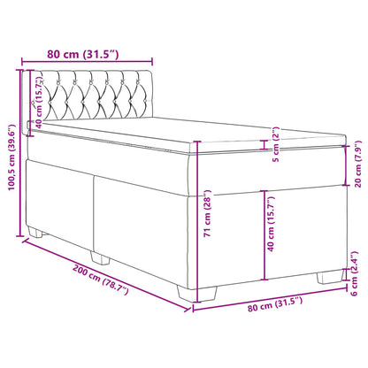 Boxspringbett mit Matratze Schwarz 80x200 cm Stoff