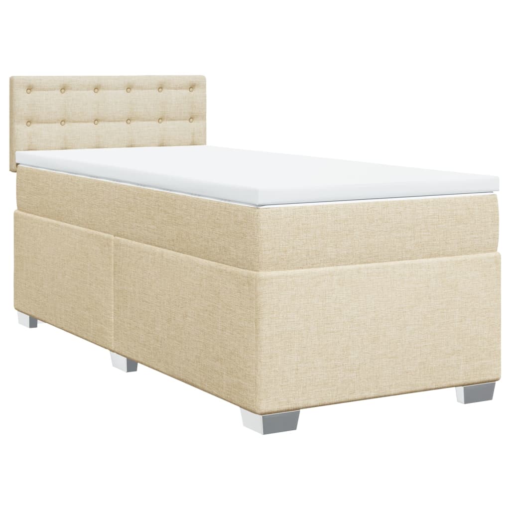 Boxspringbett mit Matratze Creme 80x200 cm Stoff