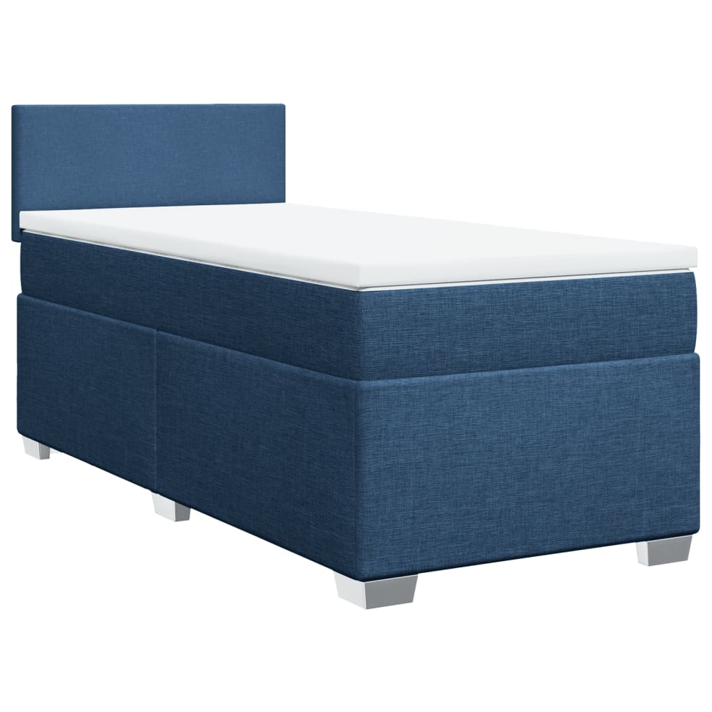 Boxspringbett mit Matratze Blau 90x190 cm Stoff