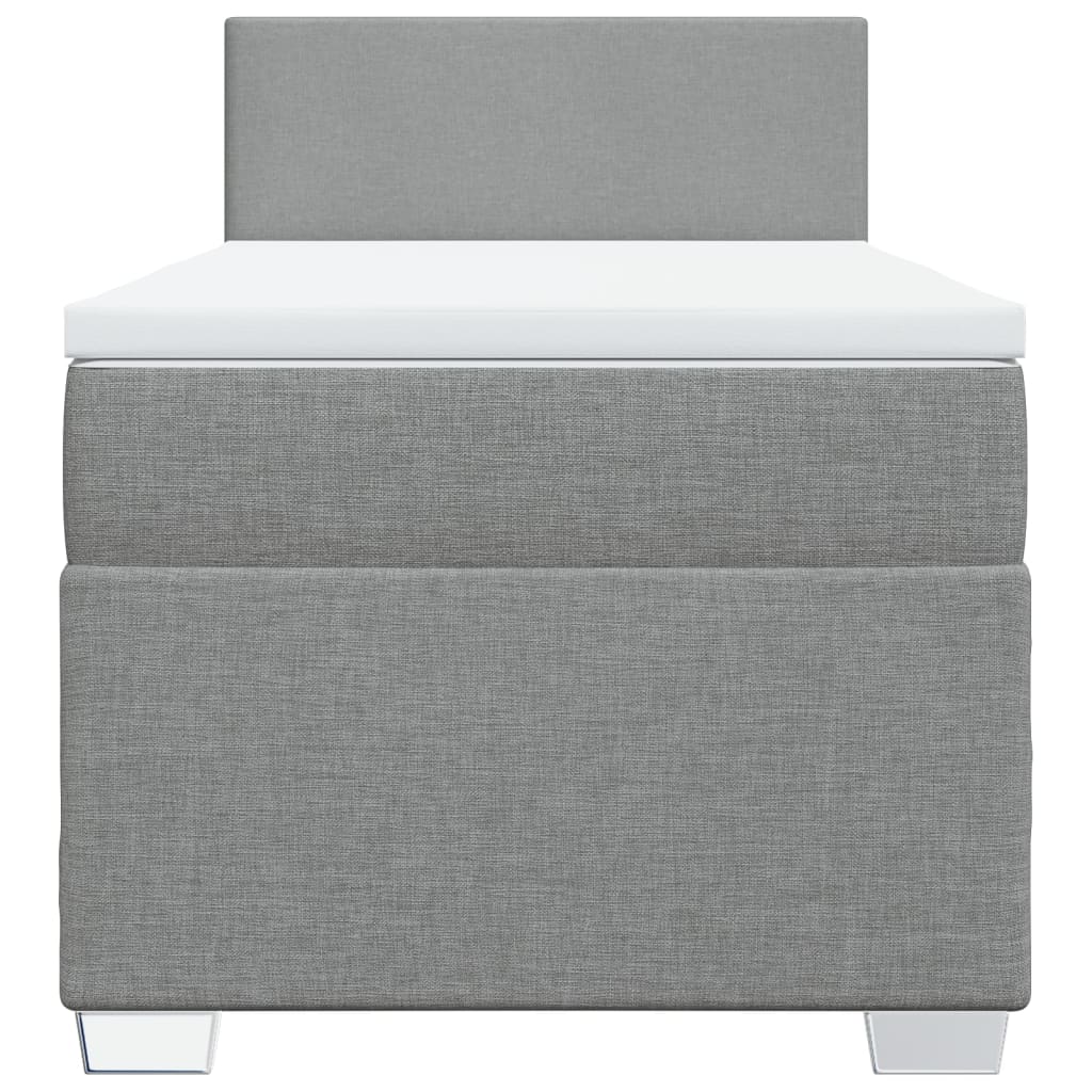 Boxspringbett mit Matratze Hellgrau 100x200 cm Stoff