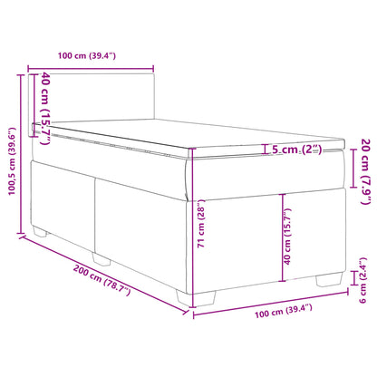 Boxspringbett mit Matratze Creme 100x200 cm Stoff
