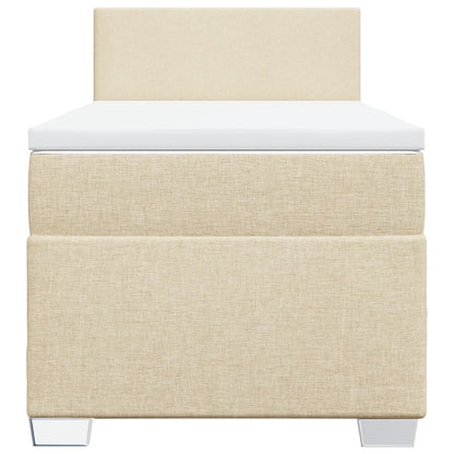 Boxspringbett mit Matratze Creme 100x200 cm Stoff