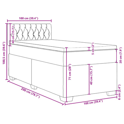 Boxspringbett mit Matratze Schwarz 100x200 cm Stoff