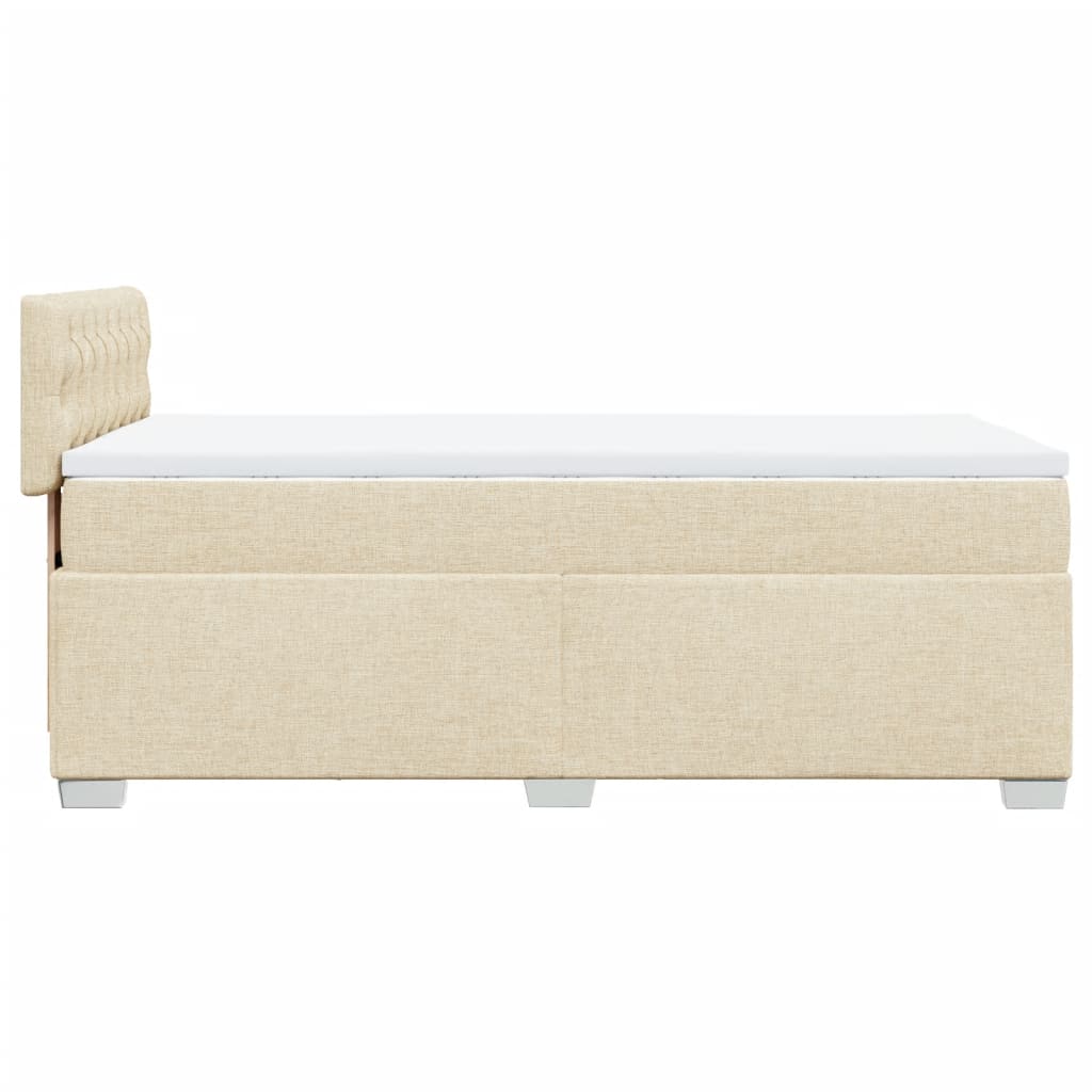 Boxspringbett mit Matratze Creme 100x200 cm Stoff