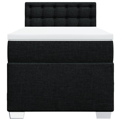 Boxspringbett mit Matratze Schwarz 100x200 cm Stoff