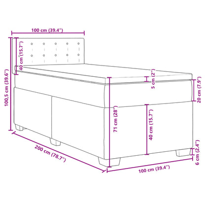 Boxspringbett mit Matratze Creme 100x200 cm Stoff