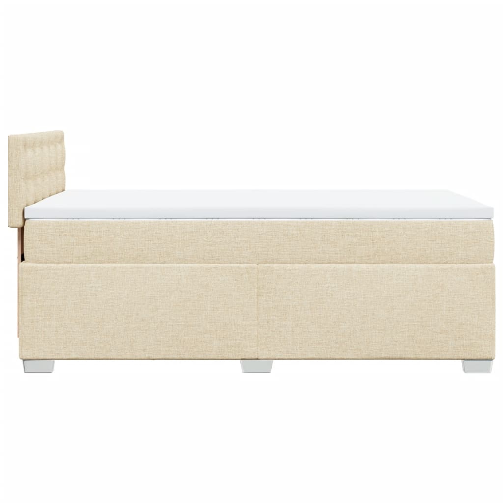 Boxspringbett mit Matratze Creme 100x200 cm Stoff