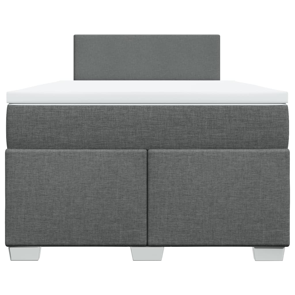 Boxspringbett mit Matratze Dunkelgrau 120x190 cm Stoff