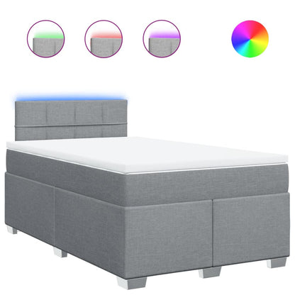 Boxspringbett mit Matratze Hellgrau 120x190 cm Stoff