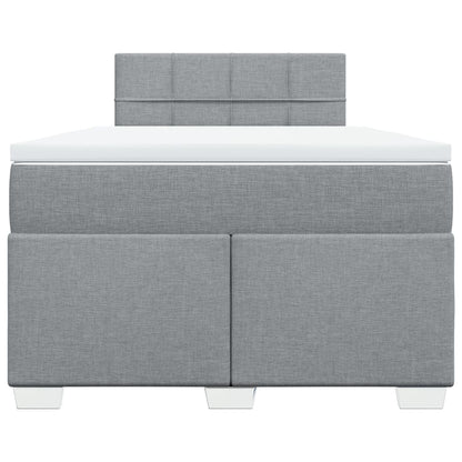 Boxspringbett mit Matratze Hellgrau 120x190 cm Stoff