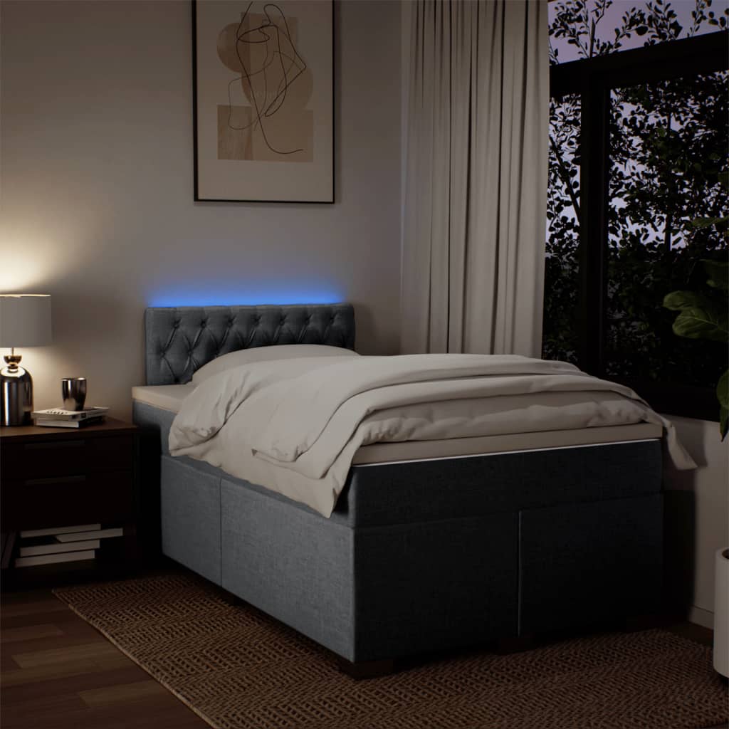Boxspringbett mit Matratze Hellgrau 120x190 cm Stoff