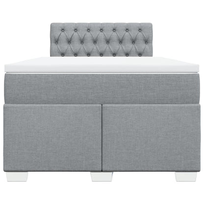Boxspringbett mit Matratze Hellgrau 120x190 cm Stoff