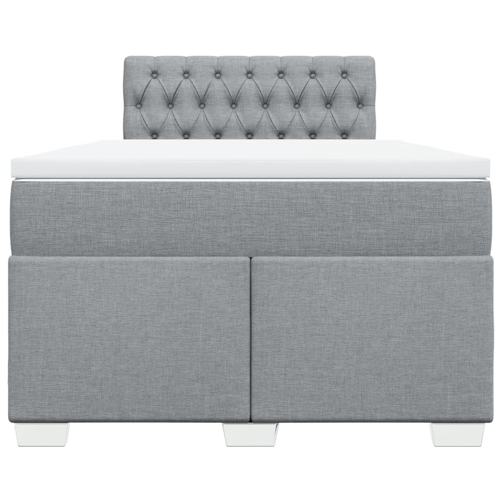 Boxspringbett mit Matratze Hellgrau 120x190 cm Stoff