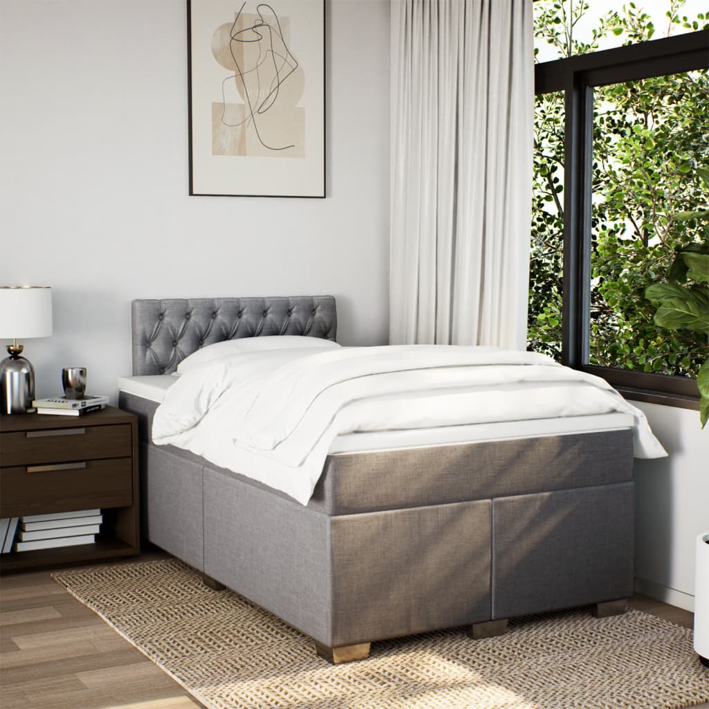 Boxspringbett mit Matratze Taupe 120x190 cm Stoff