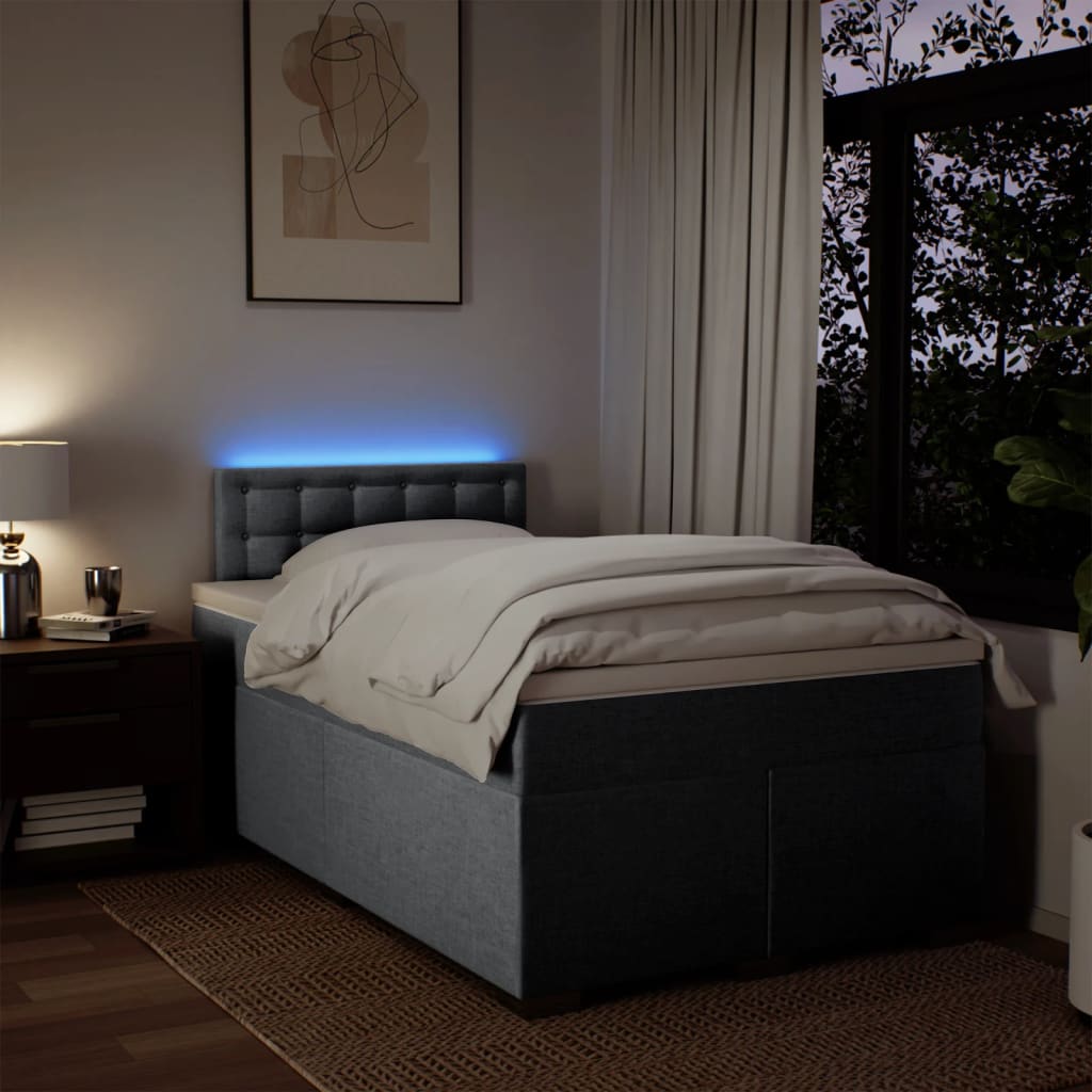 Boxspringbett mit Matratze Hellgrau 120x190 cm Stoff