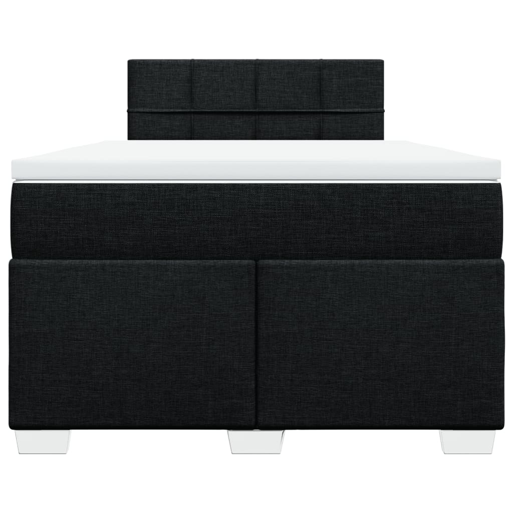 Boxspringbett mit Matratze Schwarz 120x200 cm Stoff