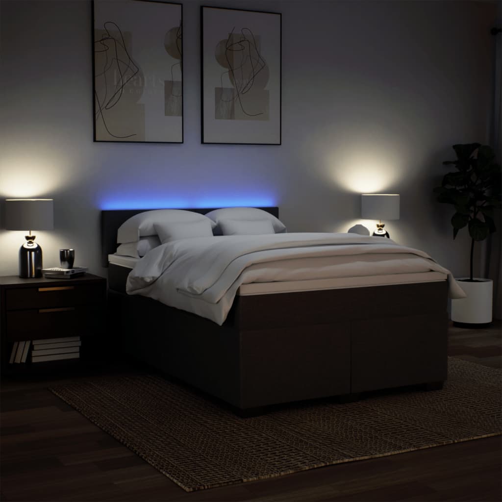 Boxspringbett mit Matratze Hellgrau 140x190 cm Stoff