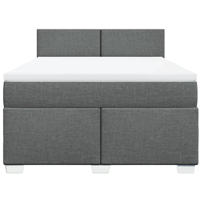 Boxspringbett mit Matratze Dunkelgrau 140x190 cm Stoff