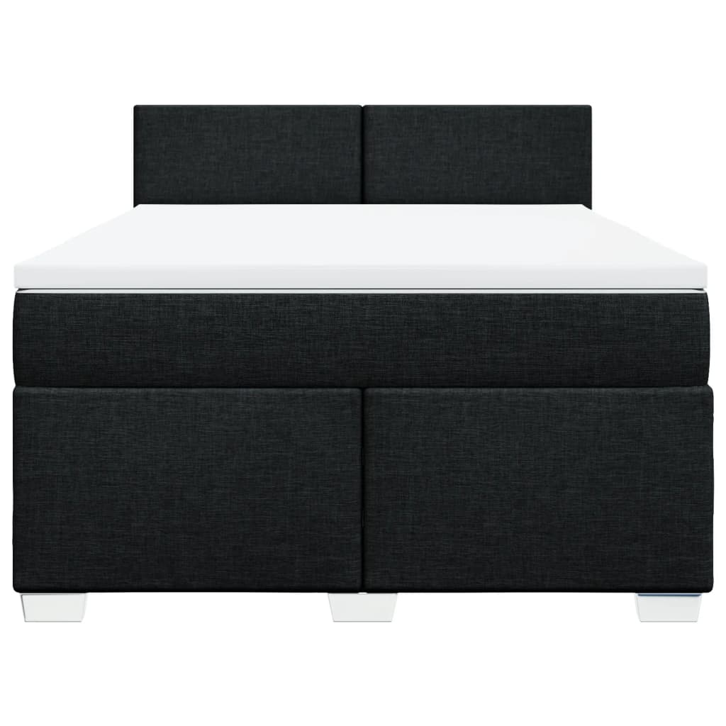 Boxspringbett mit Matratze Schwarz 140x190 cm Stoff