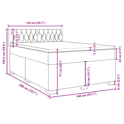 Boxspringbett mit Matratze Hellgrau 140x200 cm Stoff