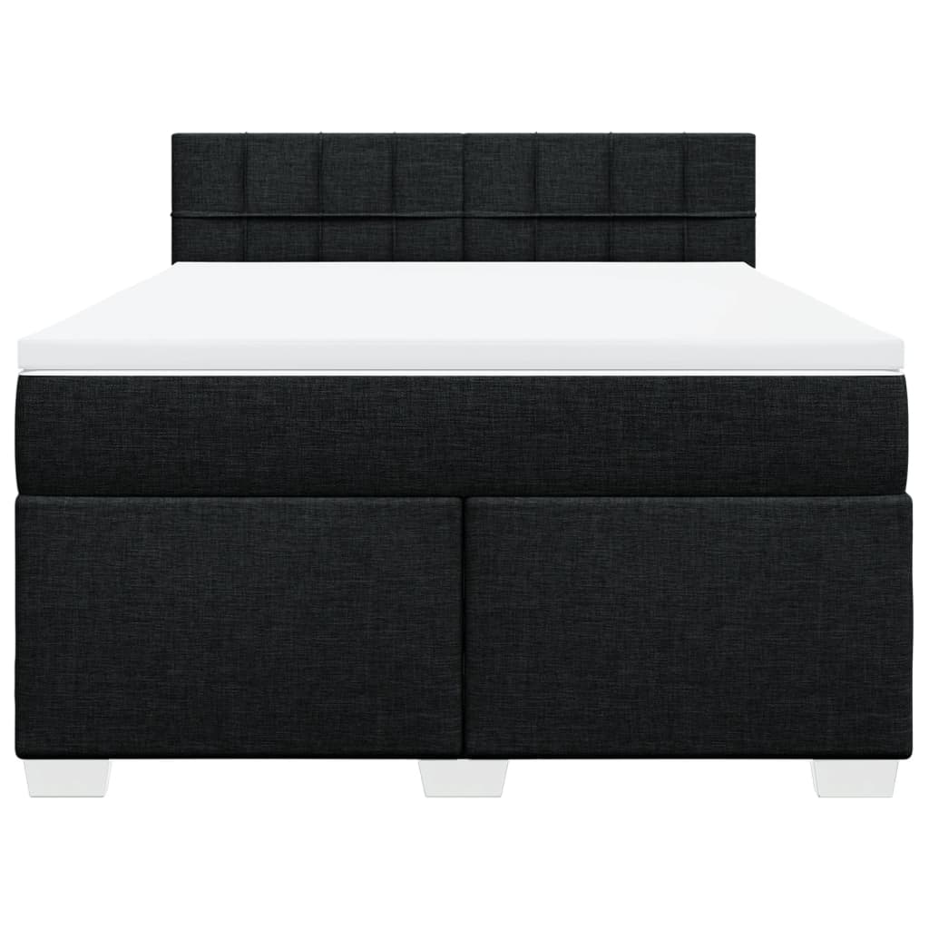 Box spring bed with mattress black 160x200 cm fabric