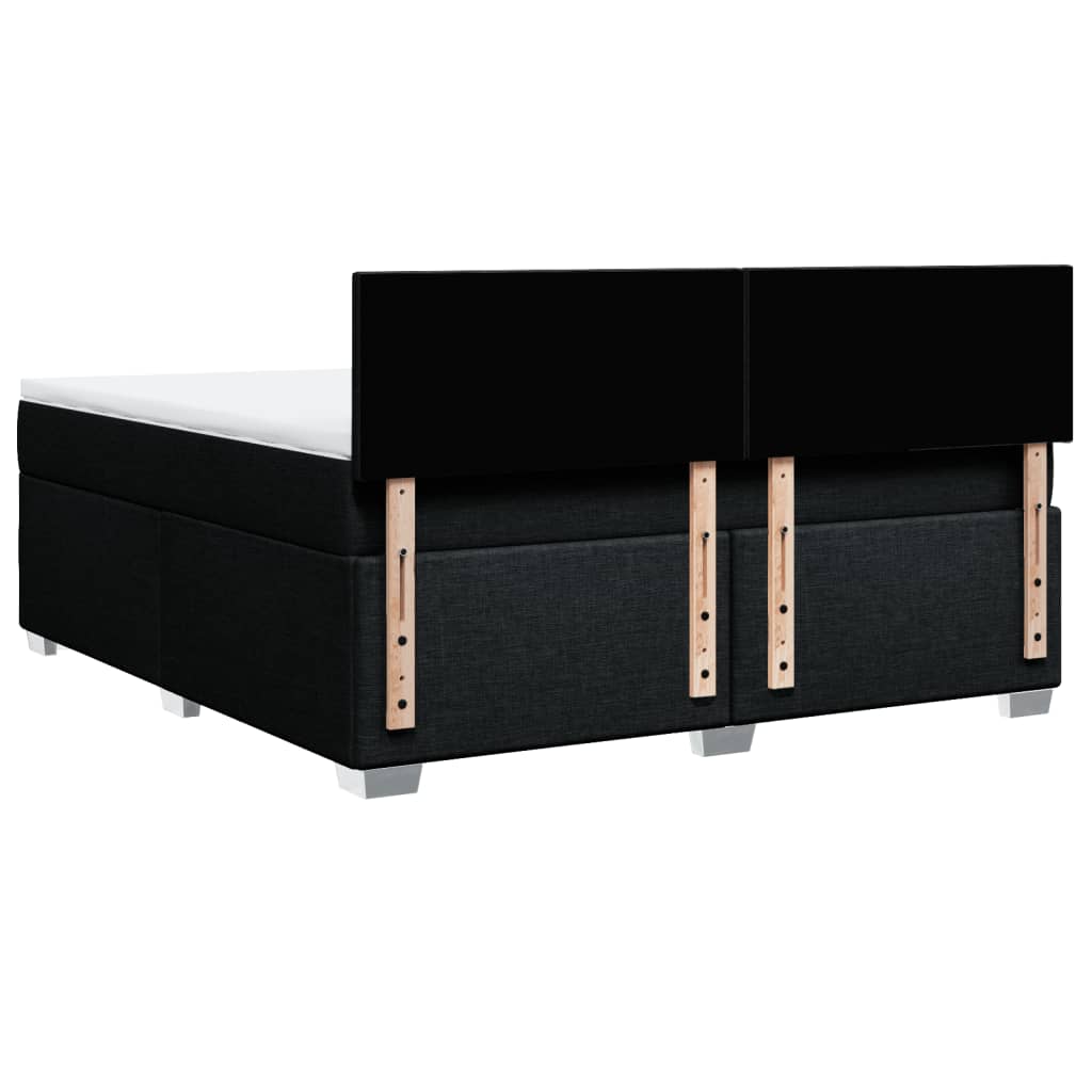 Boxspringbett mit Matratze Schwarz 180x200 cm Stoff