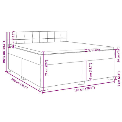 Boxspringbett mit Matratze Hellgrau 180x200 cm Stoff